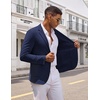 COOFANDY Mens Casual Blazer Knit Sport Coat Regular Fit Suit Jacket(Navy Blue)