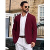 COOFANDY Mens Casual Blazer Knit Sport Coat Regular Fit Suit Jacket(Wine Red)
