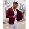COOFANDY Mens Casual Blazer Knit Sport Coat Regular Fit Suit Jacket(Wine Red)