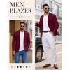 COOFANDY Mens Casual Blazer Knit Sport Coat Regular Fit Suit Jacket(Wine Red)