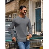 COOFANDY Men’s Long Sleeve T-Shirt Cotton Blend T Shirts Casual Crew Neck Basic Tee Soft Classic Regular Fit Tshirts(Medium Gray)