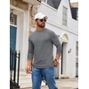 COOFANDY Men’s Long Sleeve T-Shirt Cotton Blend T Shirts Casual Crew Neck Basic Tee Soft Classic Regular Fit Tshirts(Medium Gray)