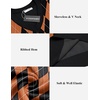 COOFANDY Men’s Sleeveless V Neck Pullover Sweater Argyle Knit Vest Sweaters(Black-orange)