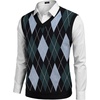 COOFANDY Men’s Sleeveless V Neck Pullover Sweater Argyle Knit Vest Sweaters(Blue-green)
