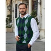 COOFANDY Men’s Sleeveless V Neck Pullover Sweater Argyle Knit Vest Sweaters(Green)