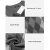 COOFANDY Men’s Sleeveless V Neck Pullover Sweater Argyle Knit Vest Sweaters(Grey)