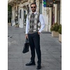 COOFANDY Men’s Sleeveless V Neck Pullover Sweater Argyle Knit Vest Sweaters(Grey)