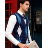 COOFANDY Men’s Sleeveless V Neck Pullover Sweater Argyle Knit Vest Sweaters(Gw263 Blue and Gray Plaid)
