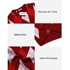 COOFANDY Men’s Sleeveless V Neck Pullover Sweater Argyle Knit Vest Sweaters(Gw572 Red and White)