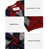 COOFANDY Men’s Sleeveless V Neck Pullover Sweater Argyle Knit Vest Sweaters(Gw573 Red and Gray Plaid)