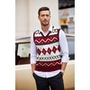 COOFANDY Men’s Sleeveless V Neck Pullover Sweater Argyle Knit Vest Sweaters(Gz981 Red and White Plaid)