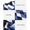 COOFANDY Men’s Sleeveless V Neck Pullover Sweater Argyle Knit Vest Sweaters(Navy Blue)