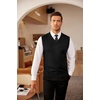 COOFANDY Men’s Sleeveless V Neck Pullover Sweater Argyle Knit Vest Sweaters(Pure Black)