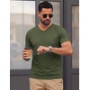 COOFANDY Mens T Shirts Short Sleeve V Neck T-Shirt Casual Soft Basic Tee(Army Green)