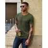 COOFANDY Mens T Shirts Short Sleeve V Neck T-Shirt Casual Soft Basic Tee(Army Green)