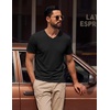 COOFANDY Mens T Shirts Short Sleeve V Neck T-Shirt Casual Soft Basic Tee(Black (3-pack))