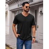 COOFANDY Mens T Shirts Short Sleeve V Neck T-Shirt Casual Soft Basic Tee(Black (3-pack))