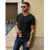 COOFANDY Mens T Shirts Short Sleeve V Neck T-Shirt Casual Soft Basic Tee(Black)