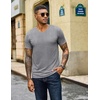 COOFANDY Mens T Shirts Short Sleeve V Neck T-Shirt Casual Soft Basic Tee(Black/ White/ Light Gray)