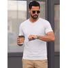 COOFANDY Mens T Shirts Short Sleeve V Neck T-Shirt Casual Soft Basic Tee(Black/ White/ Midnight Blue)
