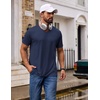 COOFANDY Mens T Shirts Short Sleeve V Neck T-Shirt Casual Soft Basic Tee(Black/ White/ Midnight Blue)