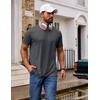 COOFANDY Mens T Shirts Short Sleeve V Neck T-Shirt Casual Soft Basic Tee(Dark Gray)
