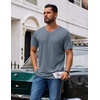 COOFANDY Mens T Shirts Short Sleeve V Neck T-Shirt Casual Soft Basic Tee(Hazy Blue)