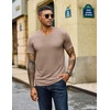 COOFANDY Mens T Shirts Short Sleeve V Neck T-Shirt Casual Soft Basic Tee(Khaki)