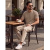 COOFANDY Mens T Shirts Short Sleeve V Neck T-Shirt Casual Soft Basic Tee(Khaki)