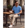 COOFANDY Mens T Shirts Short Sleeve V Neck T-Shirt Casual Soft Basic Tee(Light Blue)