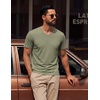 COOFANDY Mens T Shirts Short Sleeve V Neck T-Shirt Casual Soft Basic Tee(Light Green)