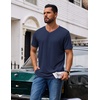 COOFANDY Mens T Shirts Short Sleeve V Neck T-Shirt Casual Soft Basic Tee(Midnight Blue)