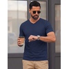 COOFANDY Mens T Shirts Short Sleeve V Neck T-Shirt Casual Soft Basic Tee(Midnight Blue)