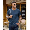 COOFANDY Mens T Shirts Short Sleeve V Neck T-Shirt Casual Soft Basic Tee(Navy Blue)