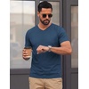 COOFANDY Mens T Shirts Short Sleeve V Neck T-Shirt Casual Soft Basic Tee(Navy Blue)