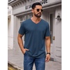 COOFANDY Mens T Shirts Short Sleeve V Neck T-Shirt Casual Soft Basic Tee(Navy Blue)