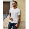 COOFANDY Mens T Shirts Short Sleeve V Neck T-Shirt Casual Soft Basic Tee(White (3-pack))