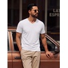 COOFANDY Mens T Shirts Short Sleeve V Neck T-Shirt Casual Soft Basic Tee(White)