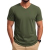COOFANDY Mens T Shirts Short Sleeve V Neck T-Shirt Casual Soft Basic Tee(Army Green)