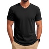 COOFANDY Mens T Shirts Short Sleeve V Neck T-Shirt Casual Soft Basic Tee(Black)