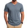 COOFANDY Mens T Shirts Short Sleeve V Neck T-Shirt Casual Soft Basic Tee(Hazy Blue)