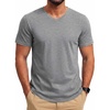 COOFANDY Mens T Shirts Short Sleeve V Neck T-Shirt Casual Soft Basic Tee(Light Gray)