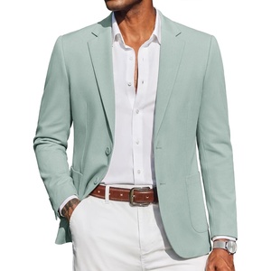 COOFANDY Mens Casual Blazer Knit Sport Coat Regular Fit Suit Jacket(Green)