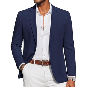 COOFANDY Mens Casual Blazer Knit Sport Coat Regular Fit Suit Jacket(Navy Blue)