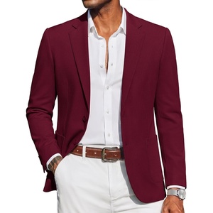 COOFANDY Mens Casual Blazer Knit Sport Coat Regular Fit Suit Jacket(Wine Red)