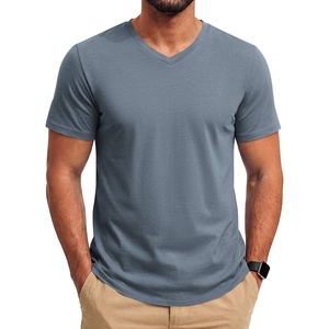 COOFANDY Mens T Shirts Short Sleeve V Neck T-Shirt Casual Soft Basic Tee(Hazy Blue)
