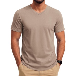 COOFANDY Mens T Shirts Short Sleeve V Neck T-Shirt Casual Soft Basic Tee(Khaki)