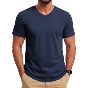 COOFANDY Mens T Shirts Short Sleeve V Neck T-Shirt Casual Soft Basic Tee(Midnight Blue)