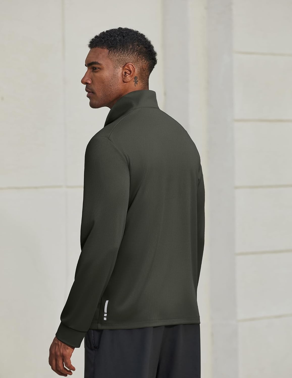 image:imageCOOFANDY Mens Quarter Zip Pullover UPF 50 Athletic Running ShirtsArmy Green