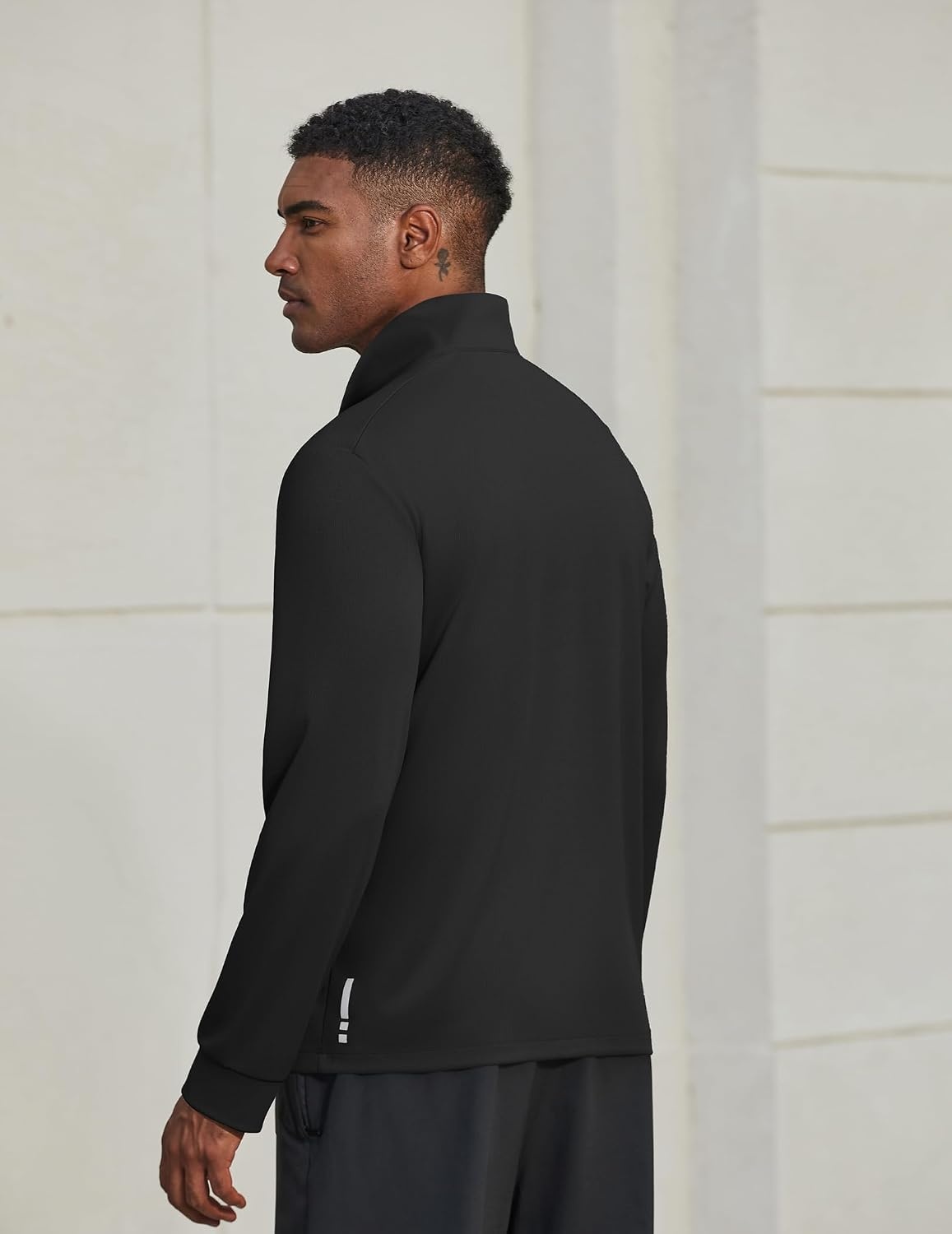 image:imageCOOFANDY Mens Quarter Zip Pullover UPF 50 Athletic Running ShirtsBlack